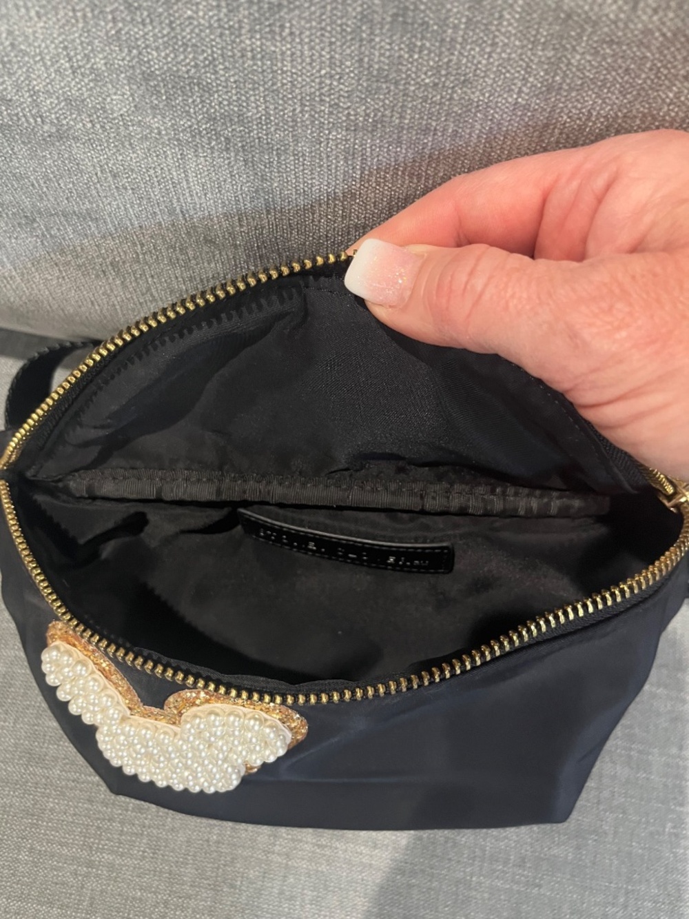 Stoney Clover Lane Black with Pearl Mickey Fanny Pack/Crossbody - Picture 5 of 8